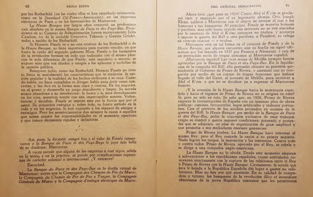 24- "Banqueros " y sus ojos puestos en las minas de Marruecos español ....luego de un rotundo NO por las autoridades de Marruecos La Haute Banque comienzan a subvencionar a los marxistas españoles para que se tomen el poder en España y así obtener ganancias con proyectos truchos.