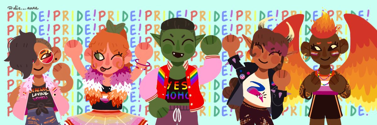 D20Weeks's tweet photo. We have our new icon and header for #Dim20PrideWeek! The header is by @die_anne_arts and the icon is by @SusaLeaf! #Dimension20 https://t.co/Vw5ZI3PQUk