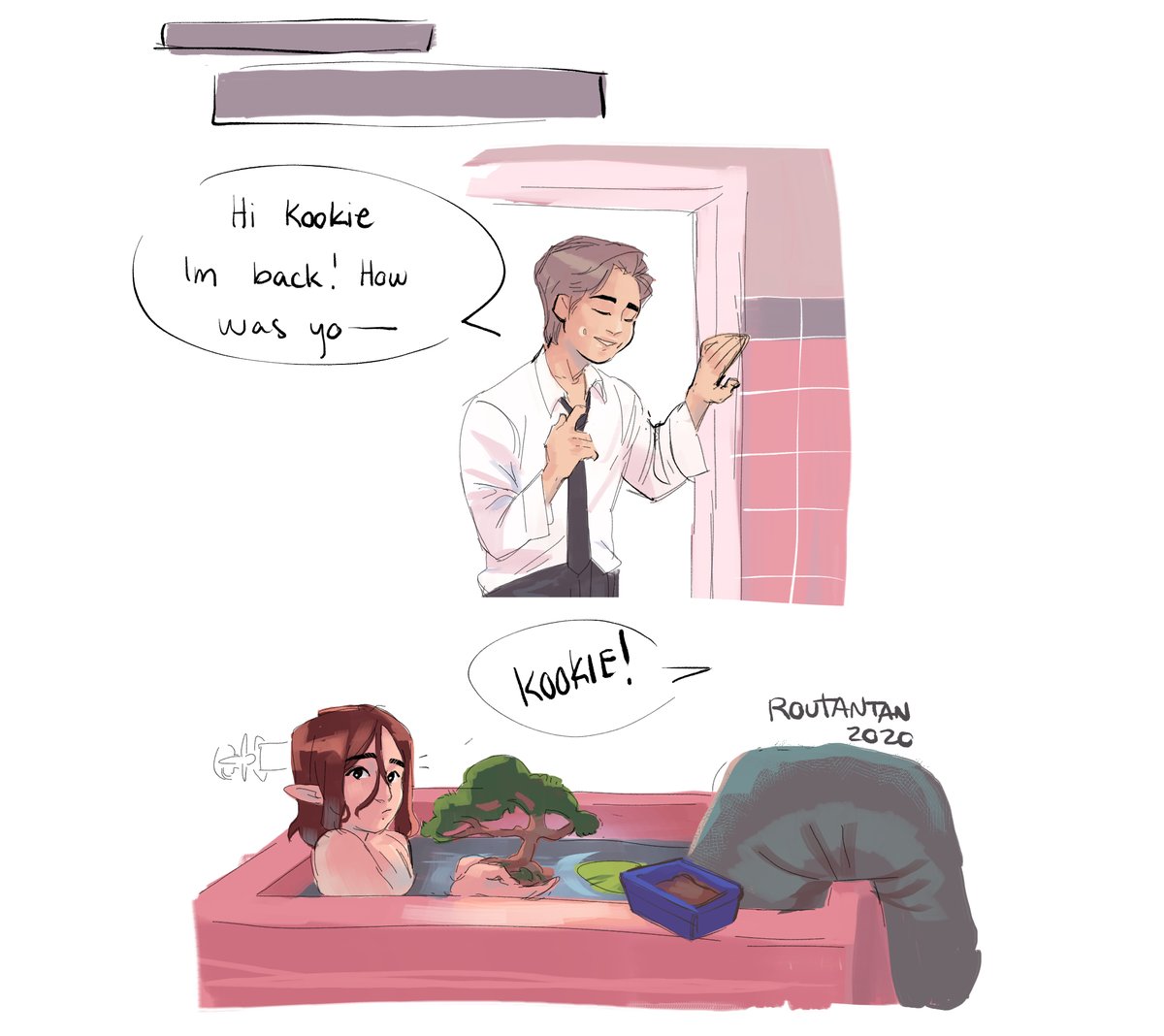 rou_tan_tan's tweet photo. 1/3 #Namkook Mermaid AU #bts #namjoon #jungkook

Namjoon showed Kookie his plants, especially his favorite Bonsai, but the language barrier cause a bit of an issue. https://t.co/rjtkbSUYg2