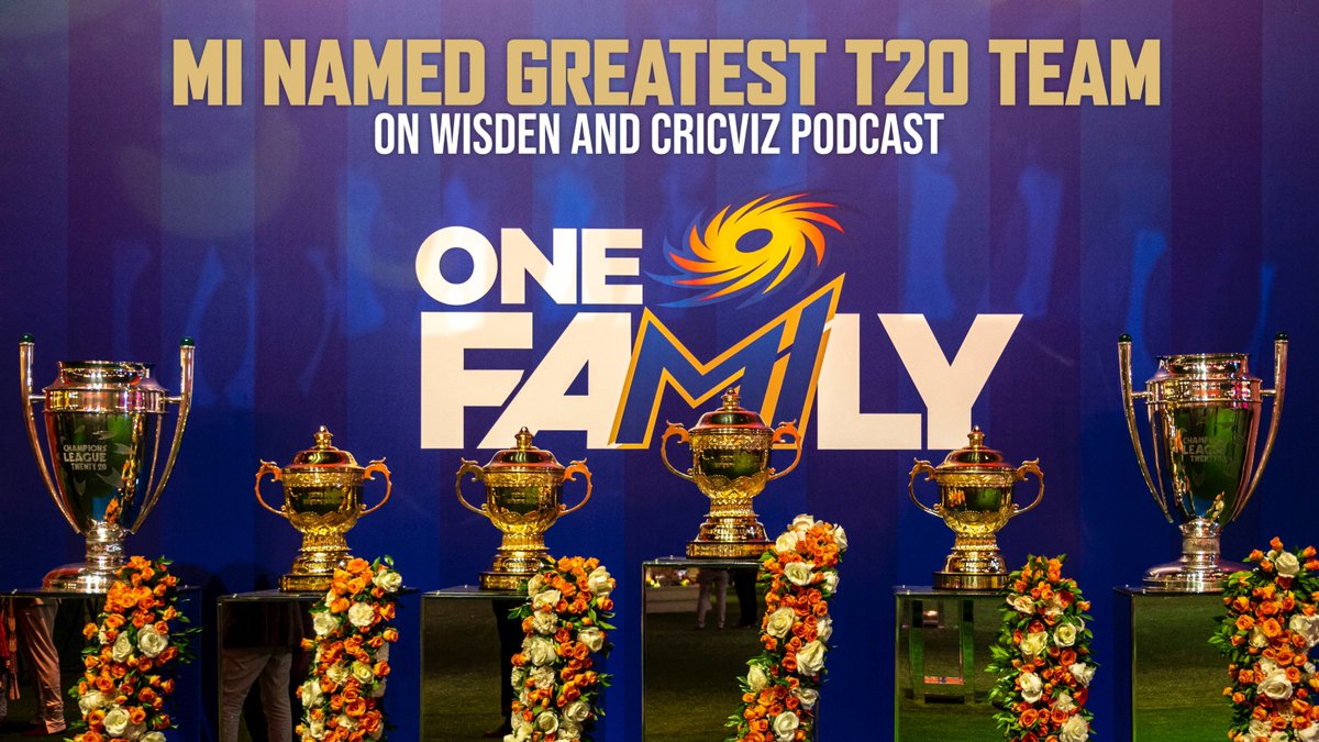 Cricviz and Wisden’s podcast panel picks MI as the Greatest Team in the T20 format 💙 📰 Read more 👉 bit.ly/MI_Greatest_T2… #OneFamily