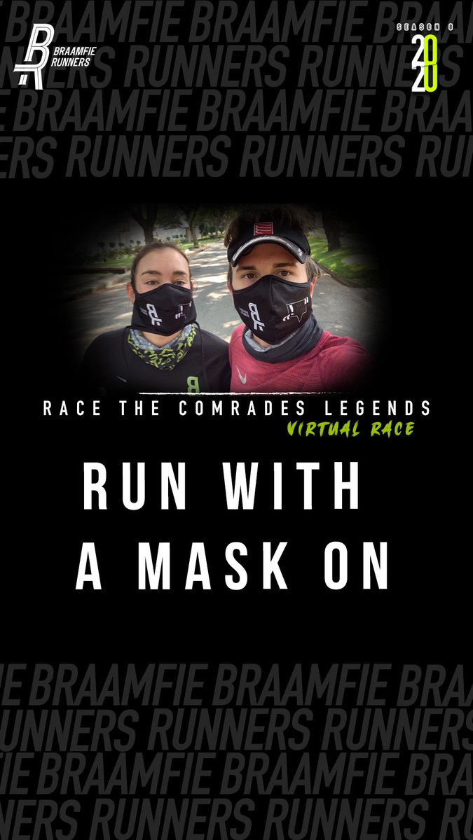 BraamfieRunners's tweet photo. The race may be virtual but gender based violence is real. Let us be Comrades in making the streets safer for women.
Start you engines... run your town, and chase those legends down!
Better, Faster and Stronger.
.
#BRAAMFIERUNNERS
#BADXBRAAMFIE
#BESAFE
#RUNWITHAMASKON https://t.co/plspmPCF5t
