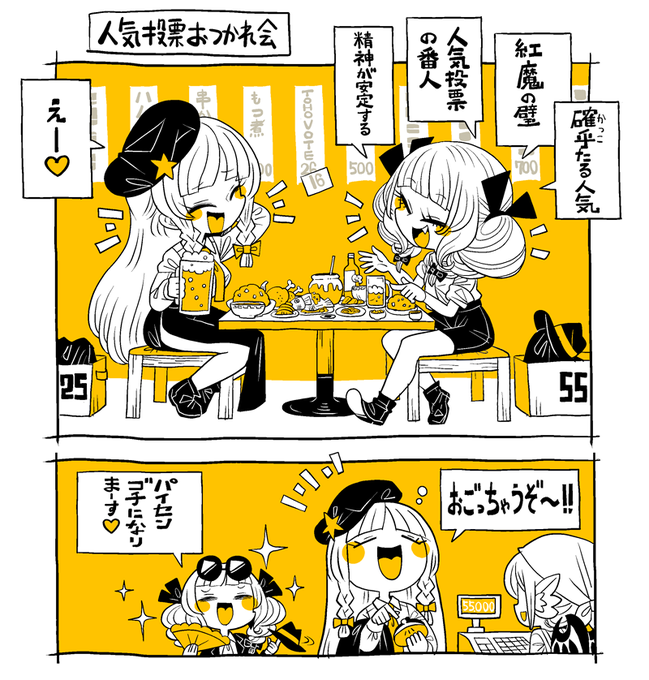 結果が出た。人気投票お疲れ様 