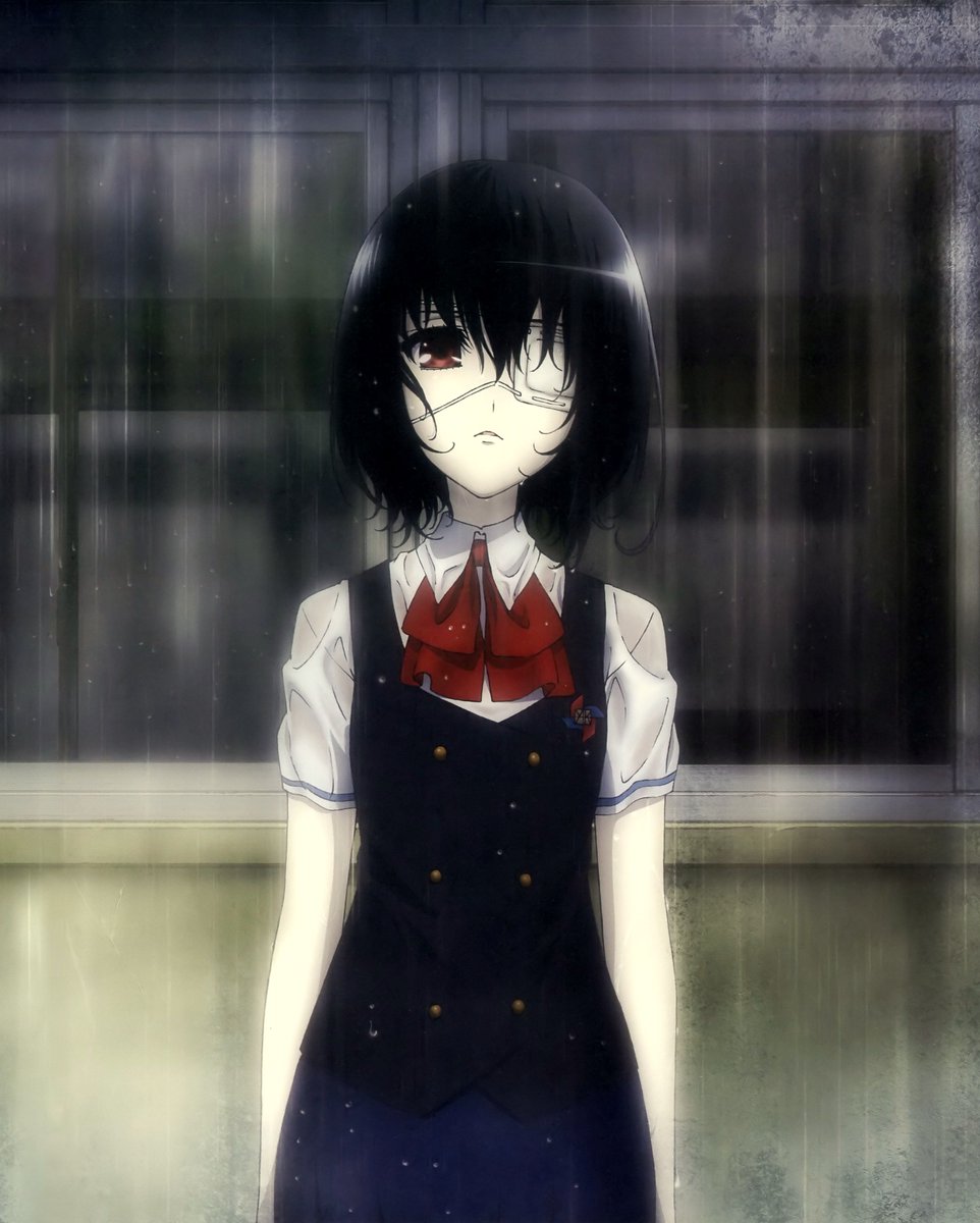 #77 Another.-Best Girl: Mei Misaki. I like her design, she can be pretty cute but it's not like she has a lot of competition in this anime XDI liked the premise of this series a lot. It's not perfect but it was very fun and had a satisfactory ending as well.