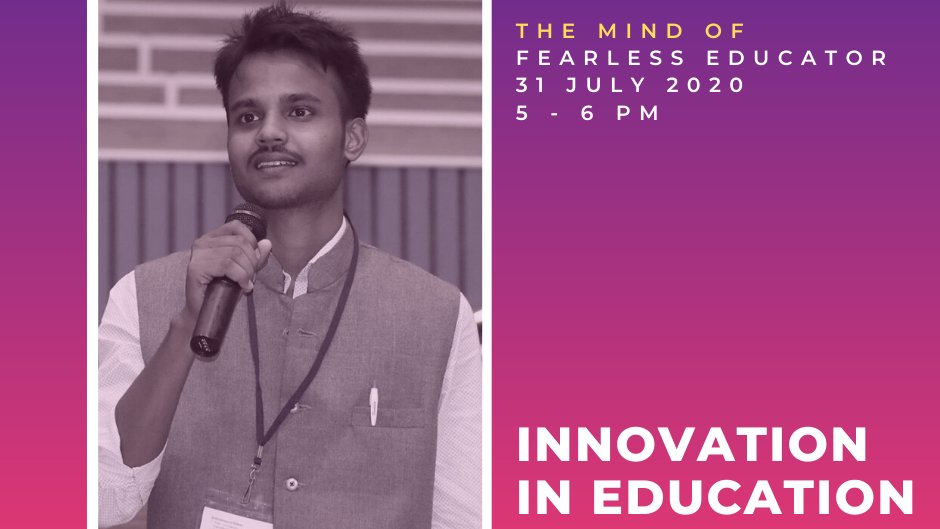 AnilPradhanEdu's tweet photo. I'm invited to address a Masterclass (Webinar Series) on "Innovation In Education". 
Listen to me on 31 July 2020. I'll be talking about the ideas that we'll be implementing in our new school by @navprasar.

@fsleducation @IPSFRI @edvaishali #education  #masterclass #innovation https://t.co/LAtsPI02QW