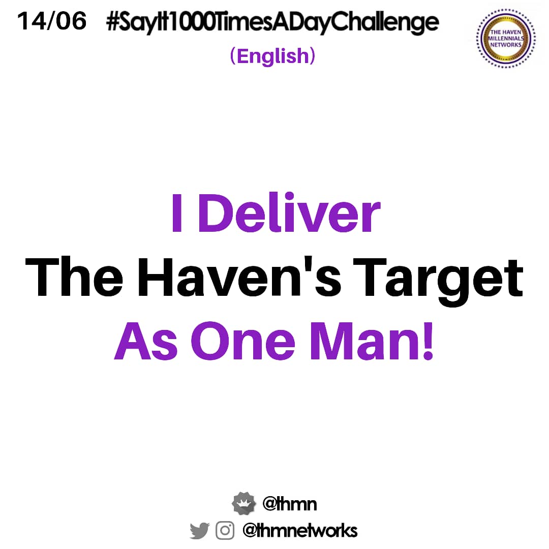 sayit1000times's tweet photo. I Deliver The Haven's Targets As One Man!
#SayIt1000TimessADayChallenge
#SayIt1000TimesADay
#MyAffirmationMyExperience #THMNetworks
#THMN
#RaisingFinancialGiants #GodsAnswerToTheNeedForTrueLeaders
#Godman
#wisdom https://t.co/fen0VeMD9Z
