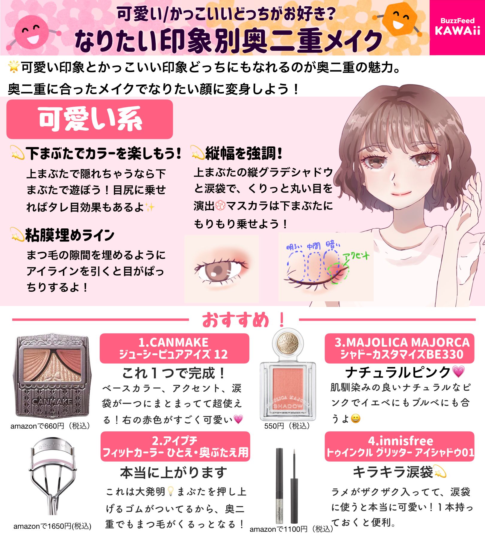 Buzzfeed Kawaii 奥二重って メイク次第でいろんな印象に変われるんです 重い奥二重の編集部員が研究した なりたい印象別奥二重メイク をまとめました Buzzfeed Kawaii 奥二重って メイク次第でいろんな印象に変われるんです 重い奥二重の編集部員が研究した なりたい印象別奥二重メイク をまとめました