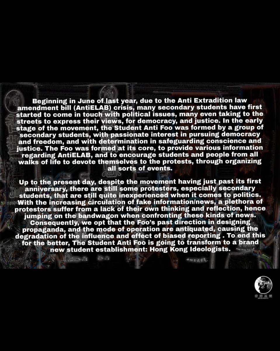 ideologisthk's tweet photo. Declaration of the establishment of Hong Kong Ideologist https://t.co/9BWBasDEUf