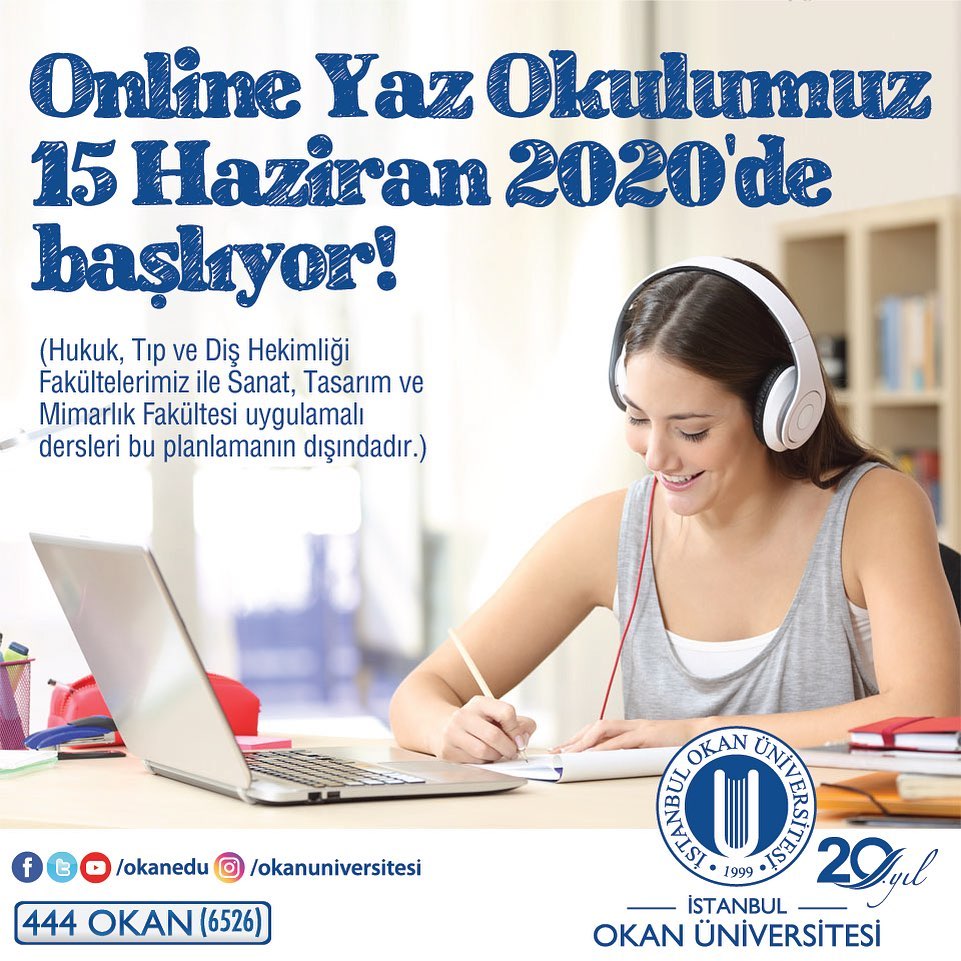 okanedu's tweet photo. Online Yaz Okulumuz yarın (15 Haziran'da) başlıyor!
Yaz Okulu hakkında bilgi almak için linki ziyaret edebilirsiniz https://t.co/OSJshXe642
#Olearn #OnlineYazOkulu #İstanbulOkanÜniversitesi #İşYaşamınaEnYakınÜniversite https://t.co/zeMd04sP7M