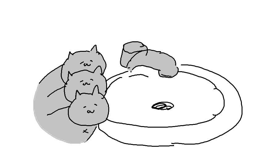 お水出してニャ 