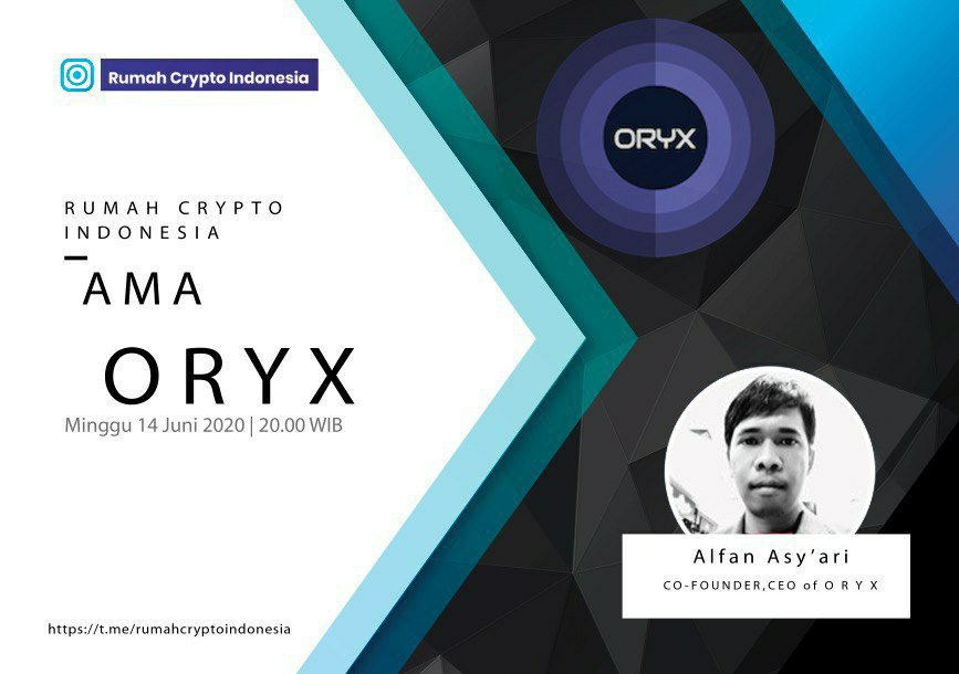 We prpudly present you AMAseries #AMA01 with our Co-Founder and CEO ORYX Project, Mr. Muhammad Alfan Asyari

To our RCI Community, RCI will be held AMA with ORYX on 14 Juni 20:00 WIB ( TODAY )
Link Telegram : t.me/rumahcryptoind…
<a href="/cctip_io/">cctip</a> draw 700 DOGE 700