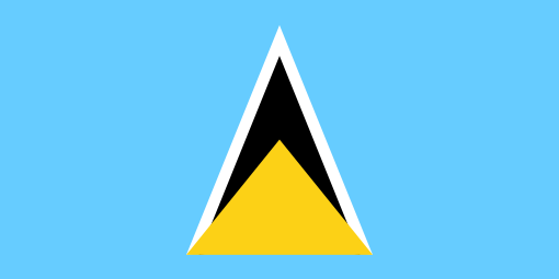 Saint Lucia. 9.5/10. Adopted in 1967 but modified in 2002. The blue represents the sky and the sea, the black and white symbolise the harmonious relationship between the races while the yellow epitomises sunshine and prosperity. The triangles symbolise the Pitons, twin volcanoes.