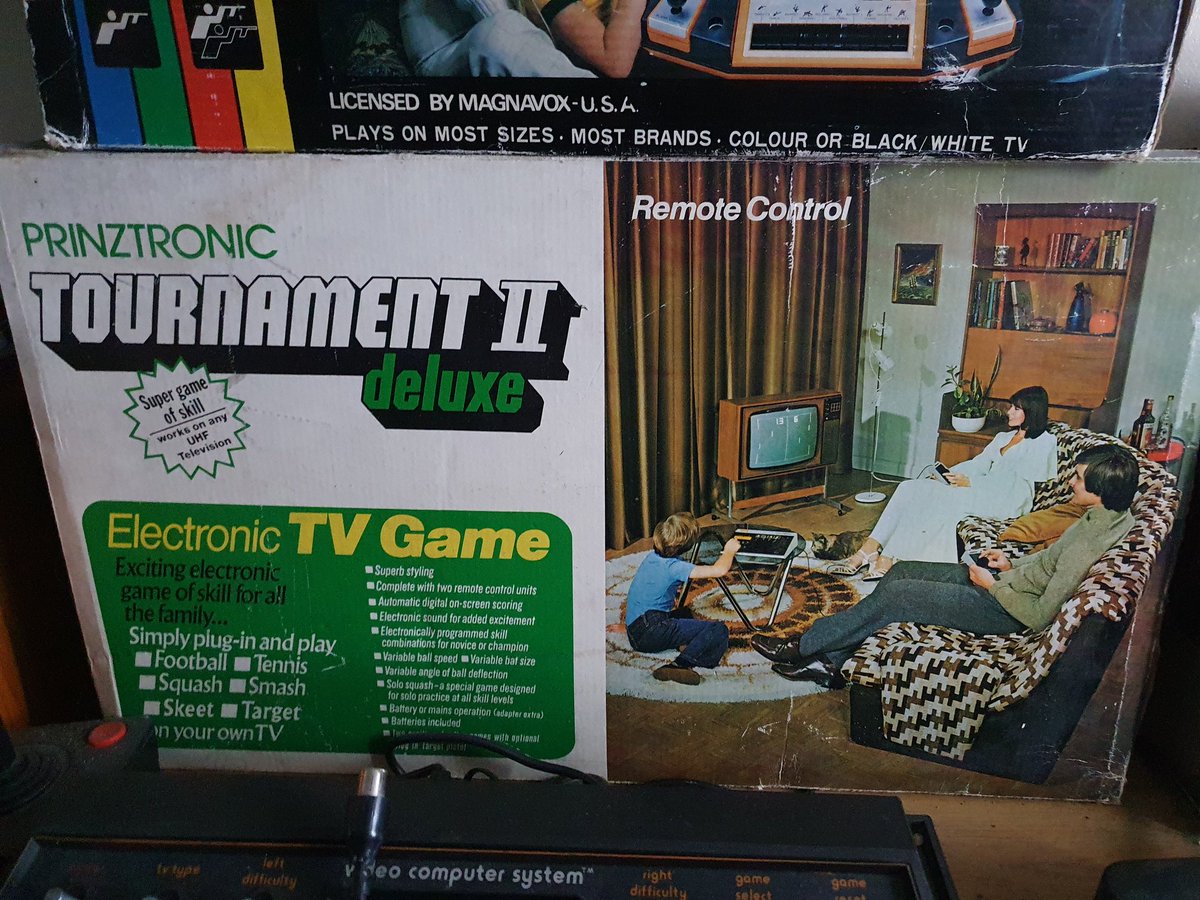RetroBoyJon's tweet photo. #CIBsunday 

Here are some of my early plug n play pong clones, adore the boxes and artwork and VERy 70s aesthetic of these 😁 https://t.co/BUCamfEsVA