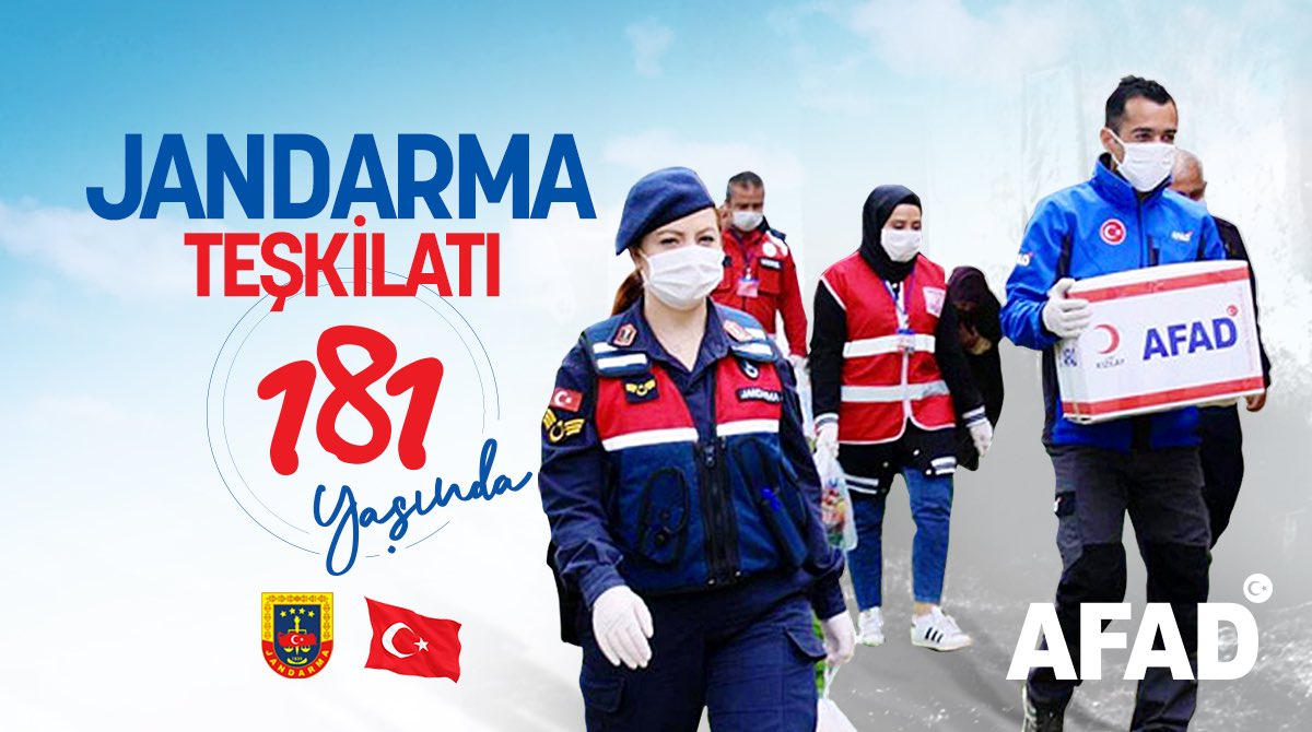 Her daim omuz omuza çalıştığımız @Jandarma Teşkilatı’nın kuruluş yıl dönümünü tebrik ederiz.
#Jandarma181Yaşında