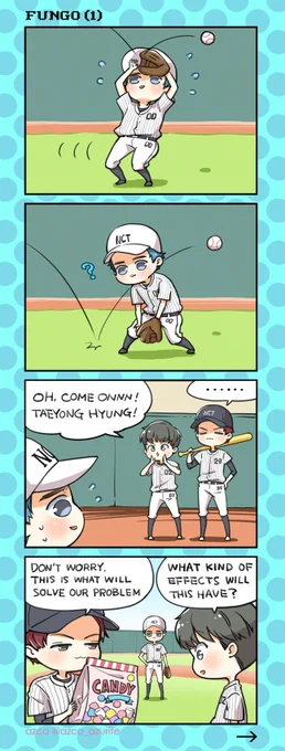 Baseball ? #NCTFanart #NCT127 #azcomic#태용 #Taeyong #쟈니 #Johnny #마크 #Mark #유타 #Yuta 