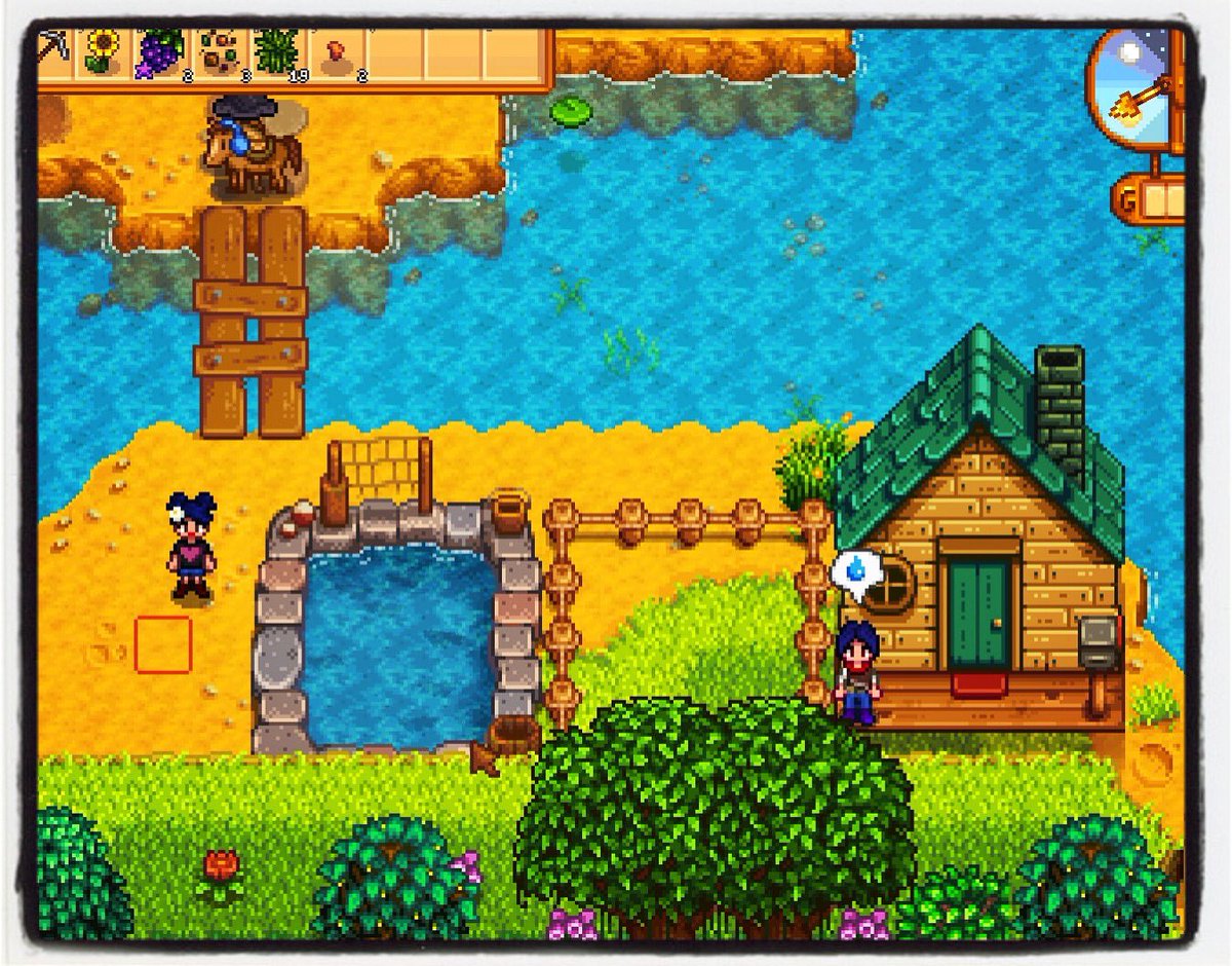 MissKryptonite1's tweet photo. That time Miss K trapped Kulu in a corner by building a pond, not knowing he was there. #stardewvalley #twitch #twitchkittens #pcgaming #twitchaffiliate #twitchfam #streamsconnected #twitchcommunity #theangelraiders #misskryptonite https://t.co/Mj5ru0qlHV