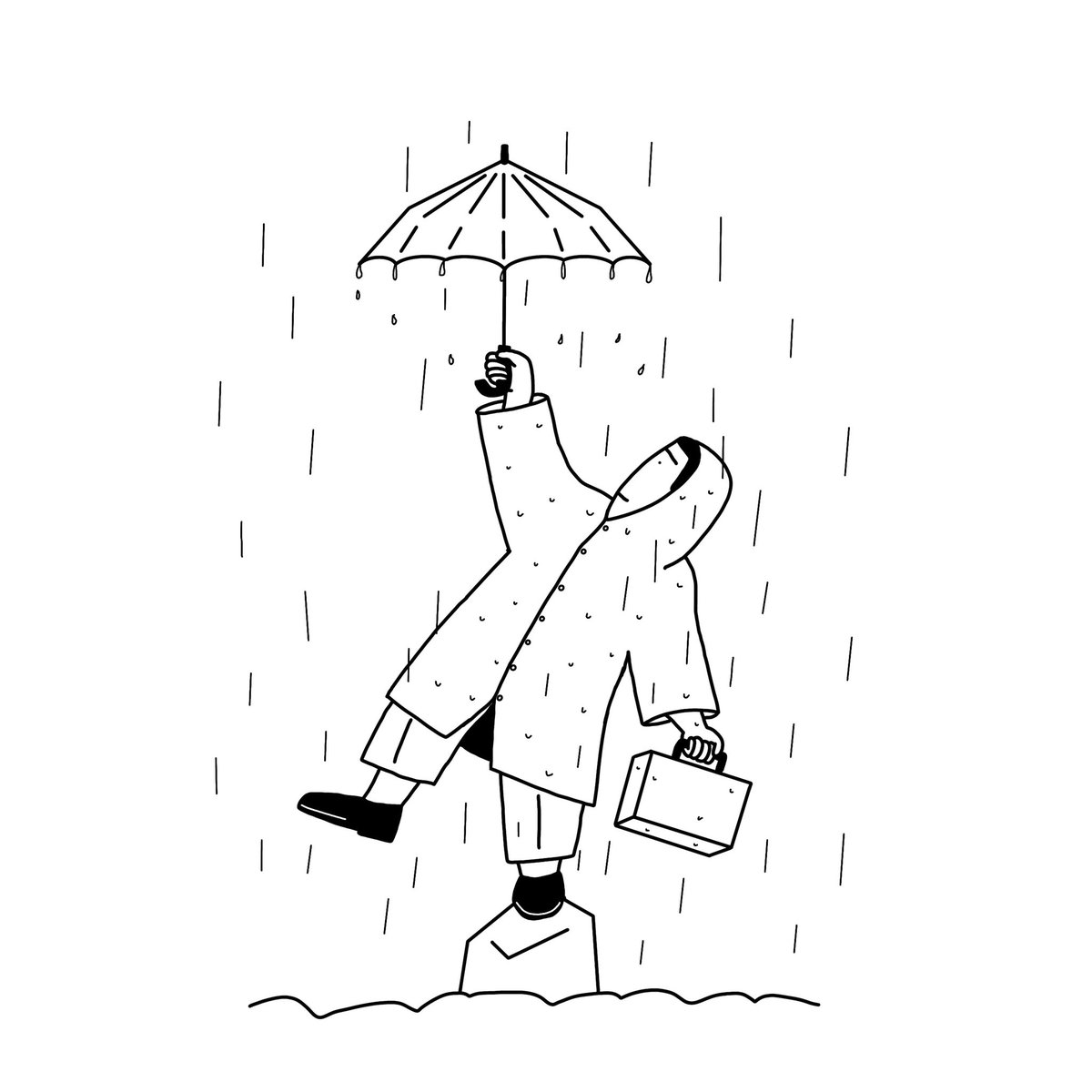 44nollie 雨に唄えば シンプルイラスト クリエイター イラスト好きな人と繋がりたい お洒落好きな人と繋がりたい ファッション アートワーク 絵が好きな人と繋がりたい イラスト 傘 かわいい 東京 デザイン 雨具 絵描きさんと繋がりたい
