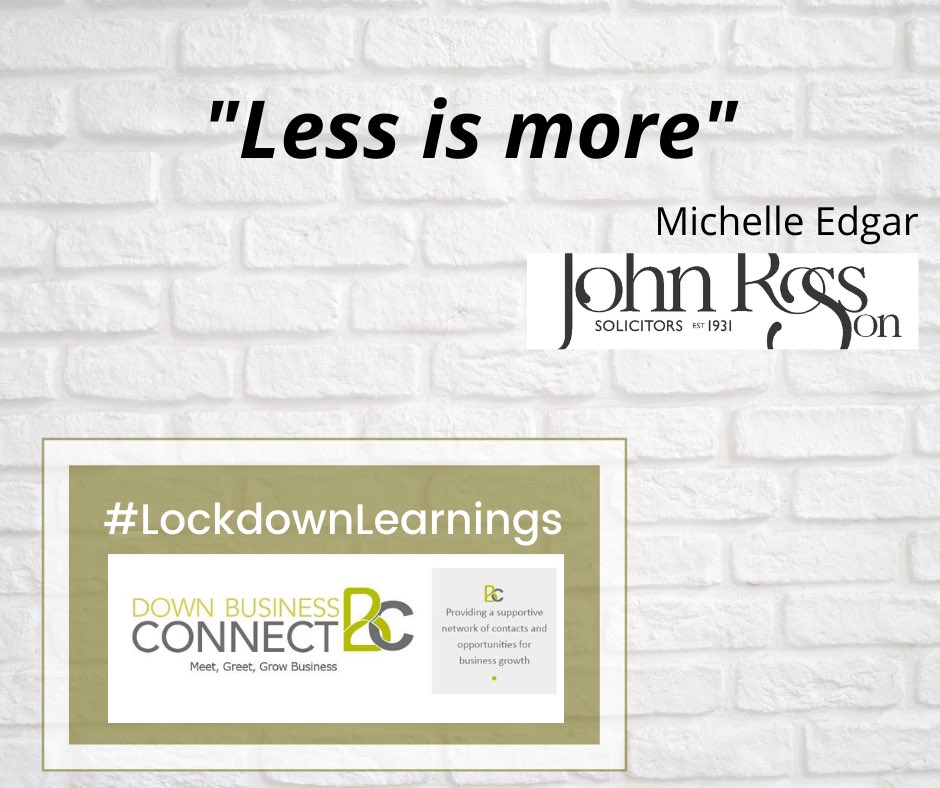 DownBizConnect's tweet photo. This week, we’ve been featuring some #lockdownlearnings from our members... here’s some thoughts from @RikiNeill @RNNComms @CB_NextSteps #AnnikaMcKillen #MichelleEdgar https://t.co/vMEV2d6ukw