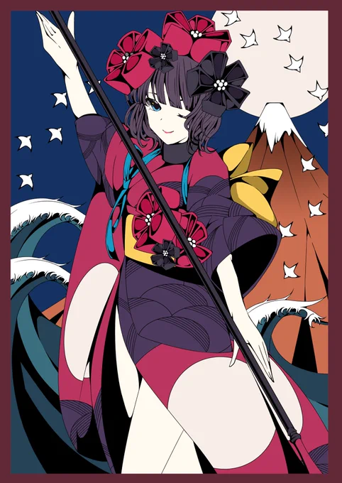 8月/波と富士と月と。
FGO  葛飾北斎 