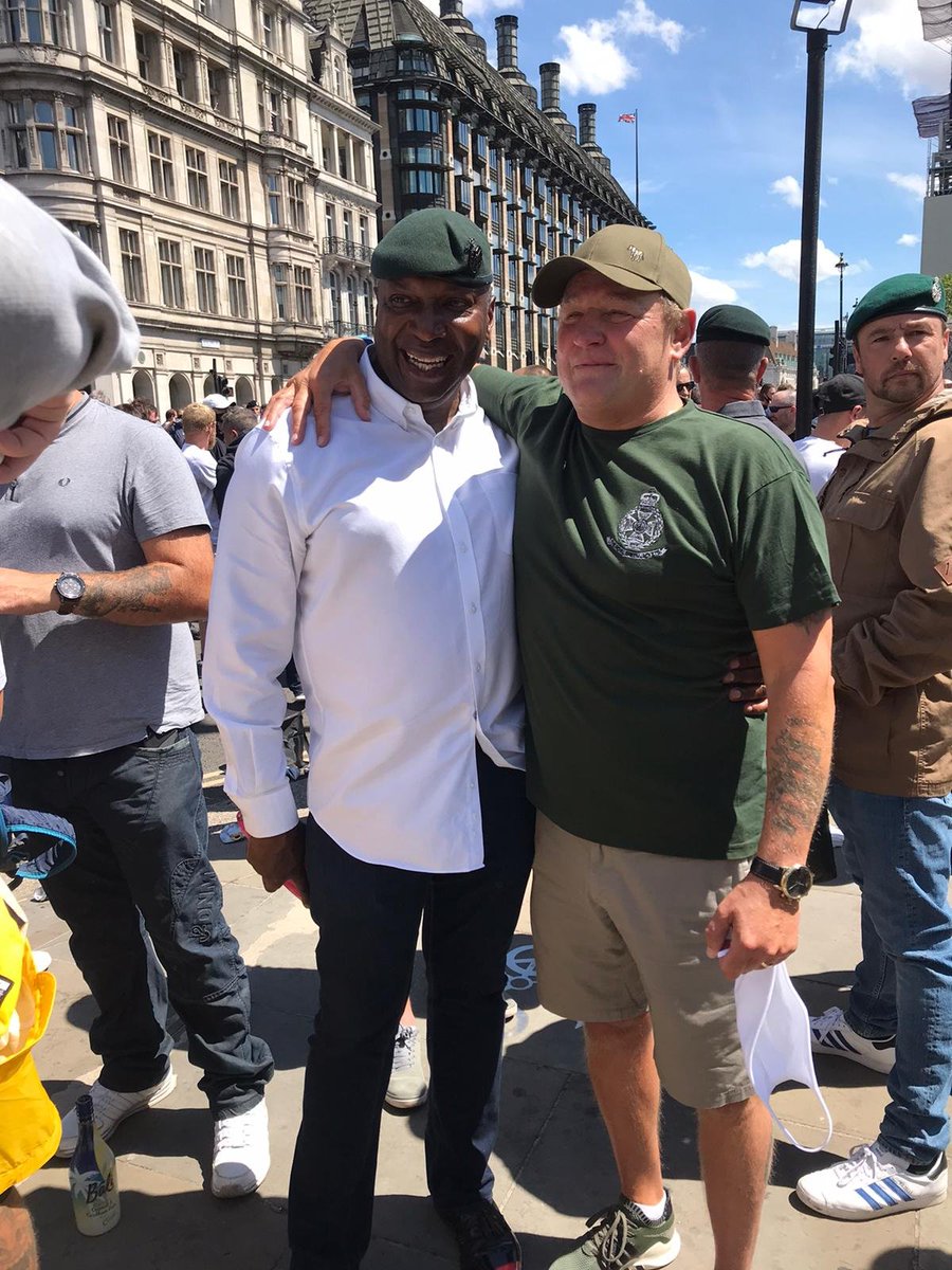 PapusSecond's tweet photo. @piersmorgan @Reuters The only colour we see in our old regiment is Green here are a couple of lads who felt strongly enough about the desecration to our war dead, who turned up: https://t.co/yWf6ezKTFr