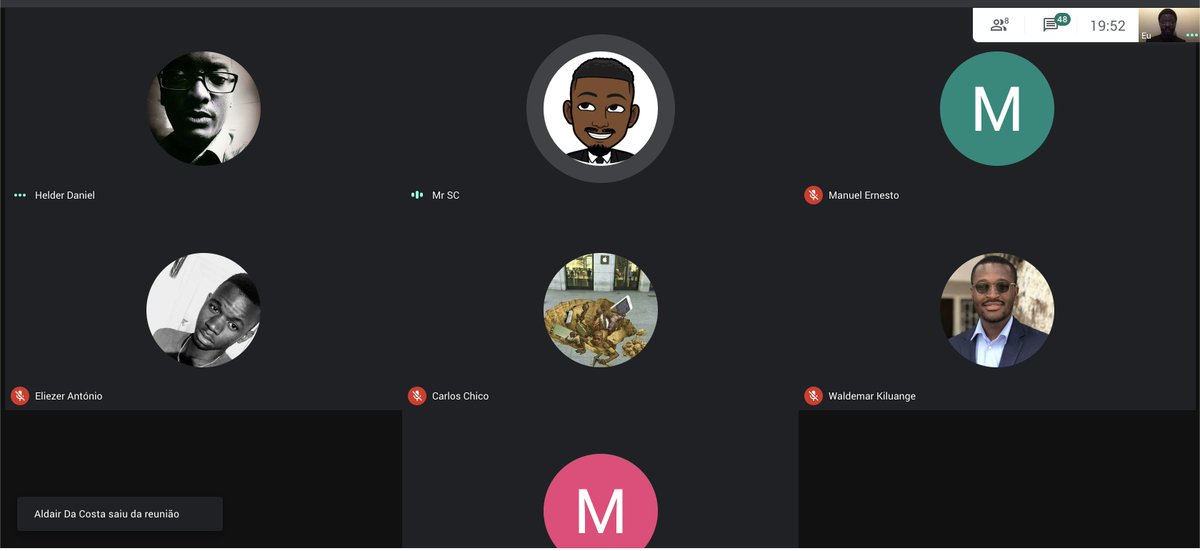 GdgLubango's tweet image. Obrigado 🙌🏿 a  todos que se juntaram ao nosso primeiro Meetup online, onde  @manuelernest0 falou-nos sobre kotlin coroutines🚀

#GDG #gdglubango #KotlinCoroutines #kotlin @AndroidDev @kcleusio @gdg