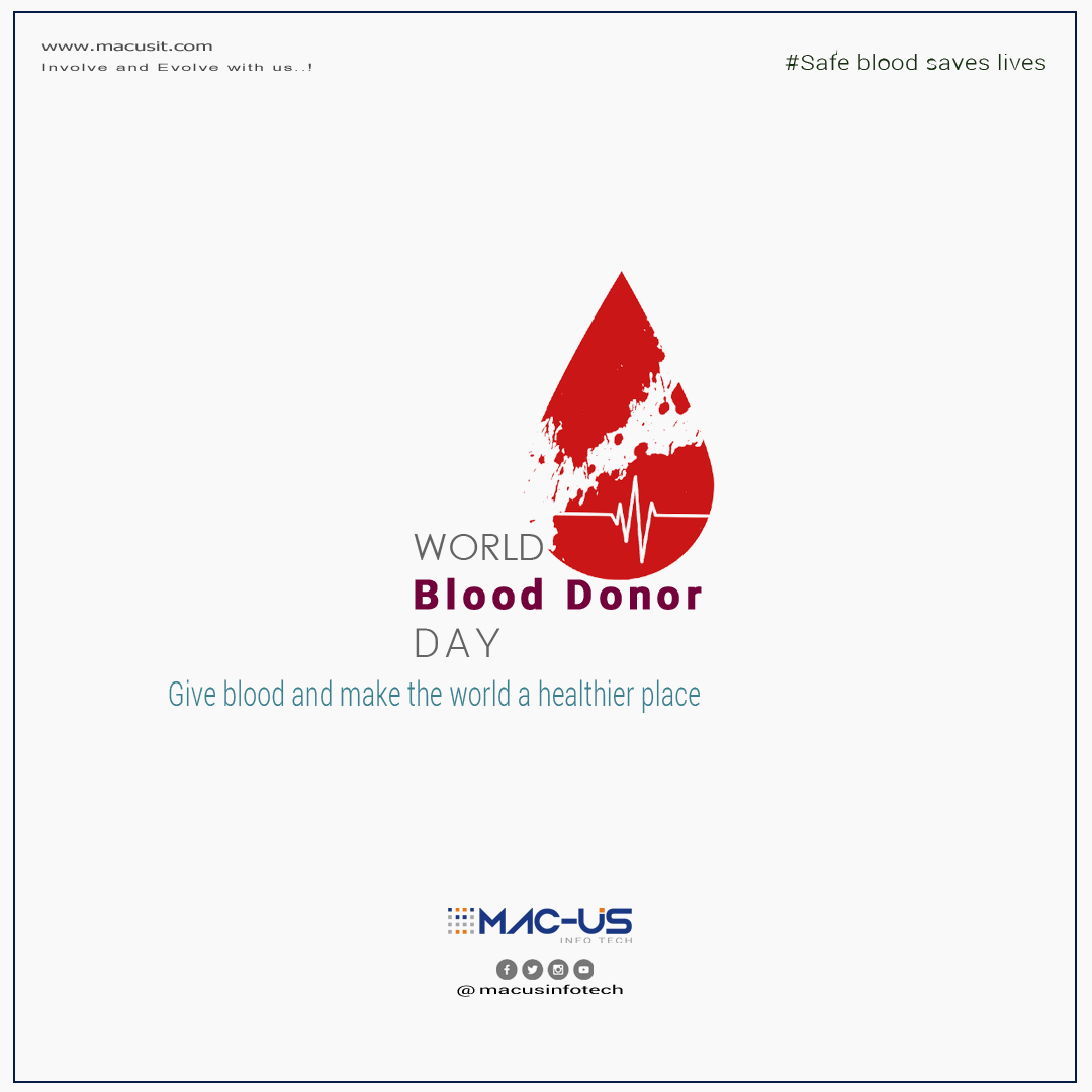 macusinfotech's tweet photo. June 14th World Blood Donor Day
#Safe blood saves lives
#Give blood and make the world a healthier place
#macusit
#macusinfotech
https://t.co/ggEzoUkWTz
https://t.co/RYOzBjf6R5
https://t.co/QjJi623ACD https://t.co/Q374Y7jLFe