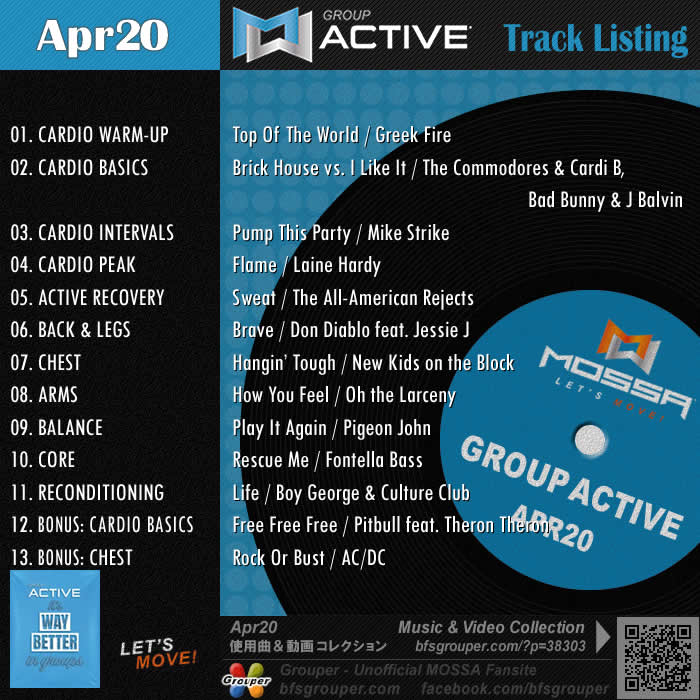 bfsgrouper's tweet image. #GroupActive #MOSSA 6月から新曲【Apr20】となっています
📌 #グループアクティヴ は普段あまり運動をしない人でも楽しめる #グループエクササイズ
⬇️トレーラー、元曲の動画閲覧＆試聴＆曲DLは⬇️
bfsgrouper.com/?p=38303