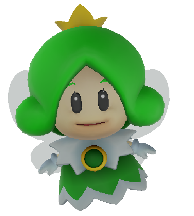 リップブルー姫 緑のようせい姫 3dワールドのオープニングでとうめい土管から登場しマリオたちに助けを求めて来ますがクッパに瓶に閉じ込めれら攫われてしまいます 7人のようせい姫達の中では彼女は長女なのかリーダー格のようです マリオテニスウルトラ