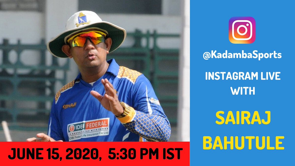 Cricket21_'s tweet photo. After a day's break, we are back with our next episode of #K21TalkShow in which we will be having former @MumbaiCricAssoc and @BCCI spinner and the spin bowling coach of @rajasthanroyals, Sairaj Bahutule
π
June 15
π 5:30 PM IST
@NorthStandGang #India #Mumbai #RajasthanRoyals https://t.co/C6KR8LueOT