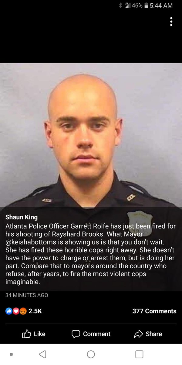 ShortDevils's tweet image. The mayor of ATL also feels the cop didn't need to shoot him.