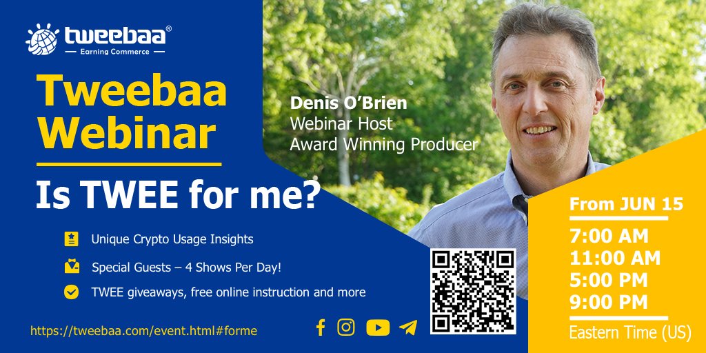 🥳🥳Upcoming #Webinar: Join #Twee4me Webinar NOW!! Discover your hidden value with Tweebaa 🔗Link: tweebaa.com/event.html#for… Download Tweebaa App to collect extra 5 Tweebucks. Limited bonus, download now! ✨Collect your rewards from here: forms.gle/VLXoYmeLgZVuJA…