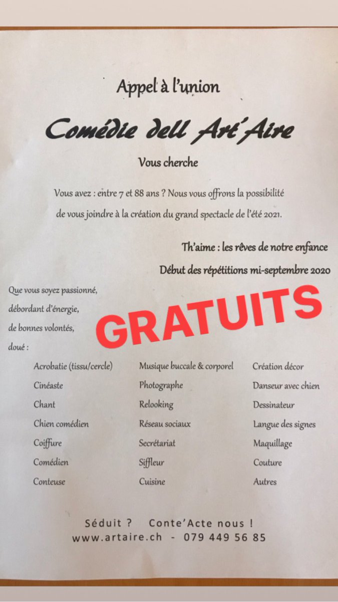 Dragon_En_Or's tweet photo. Si vous êtes intéressé n’hésitez pas à contacter la troupe ^^
https://t.co/34EXrFYjfX https://t.co/HWhEEiKXnZ