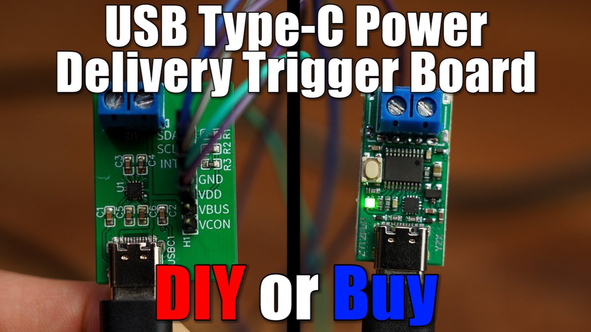 New DIY or Buy episode. This time: USB Type-C Power Delivery Trigger Board youtu.be/DQLrZA5RMjQ