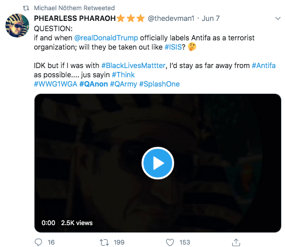 Trump this morning retweeted an account that has repeatedly amplified QAnon content.