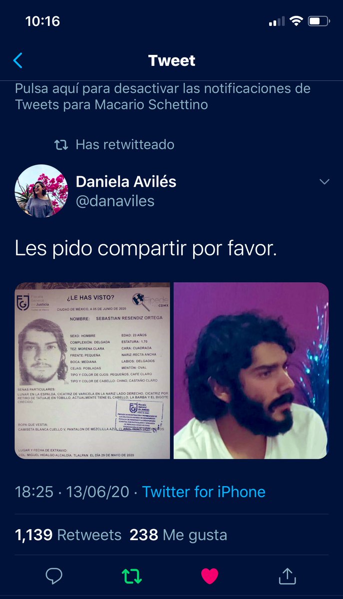 yop_franco's tweet photo. @danaviles @macariomx Ayuda @botDesaparecidx para localizar a SEBASTIAN RESENDIZ ORTEGA se perdió en la delegación Tlalpan en Cd de México, cualquier informe favor de repórtalo a los teléfonos que vienen en la ficha RT🙏🏽 https://t.co/XDJUjY2yPl