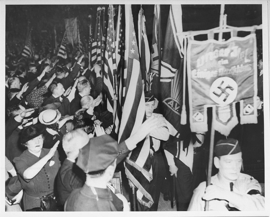 Build off the KKK, pre-World War II America saw the rise of the German American Bund, literal American Nazis who pledged themselves to Adolf Hitler and white supremacy.It was a massive, massive movement and another act of paranoid white supremacy.23/