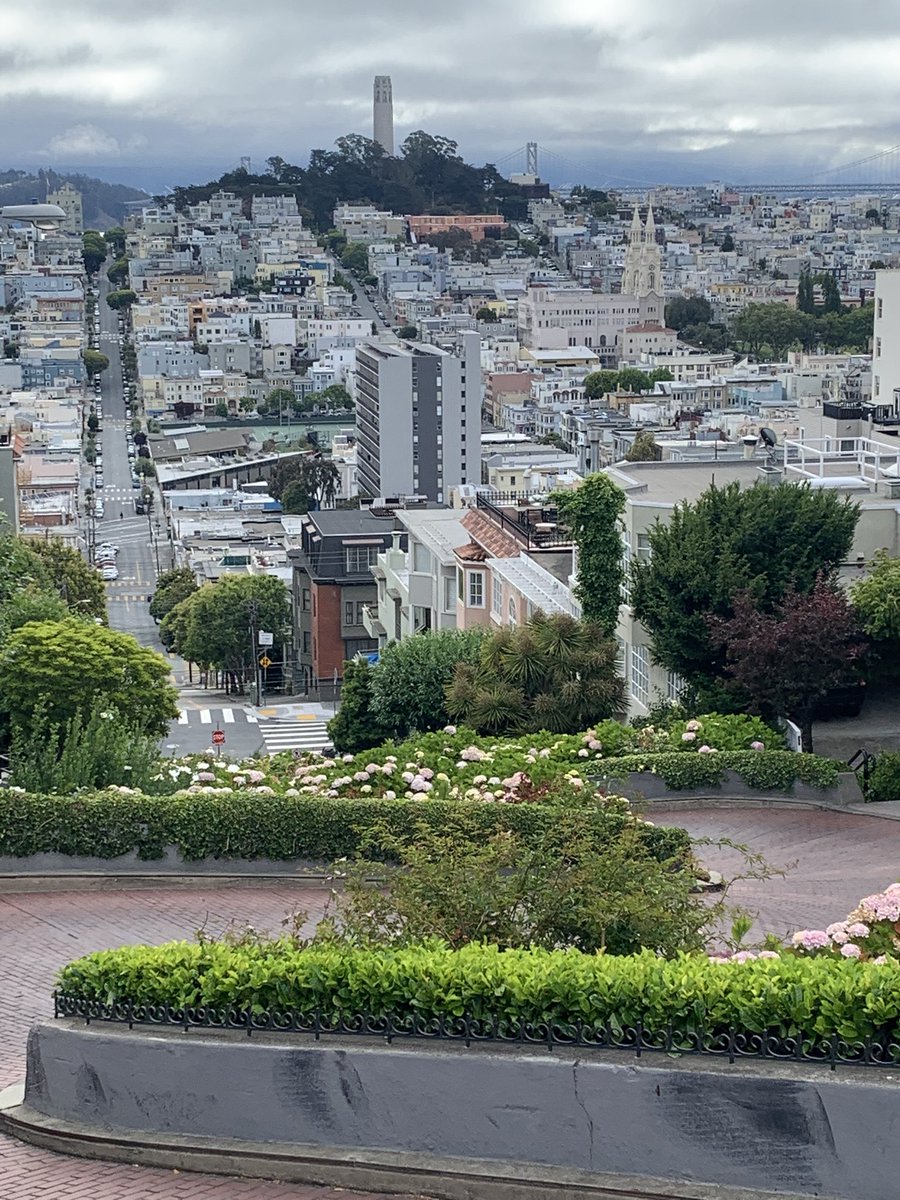 JeffBradach's tweet image. Lombard Street: Crookedest street in world? Not sure.  But very crooked and beautiful. A view up and down. #SFmorning