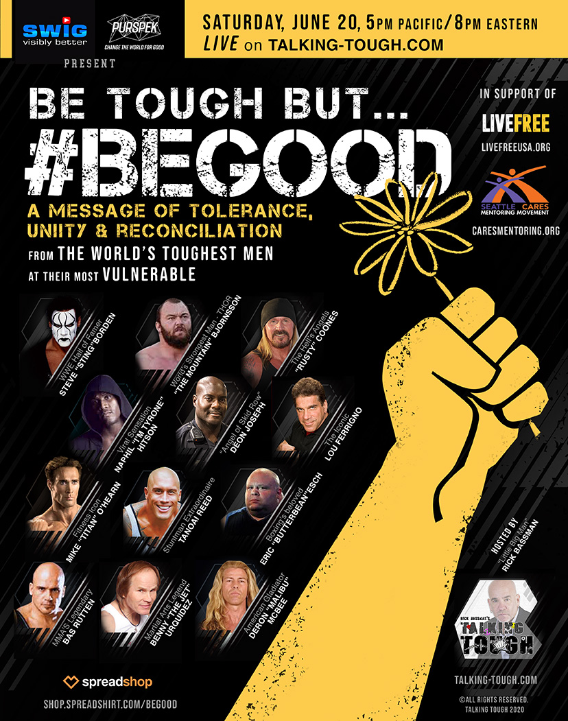 TalkingToughPod's tweet photo. Mark your calendar for June 20th!

Because we’re bringing the world’s toughest men together with a message of unity, peace and positivity.

The best part? It’s all for a good cause. 

#BeGood https://t.co/MYqXLAIpXG