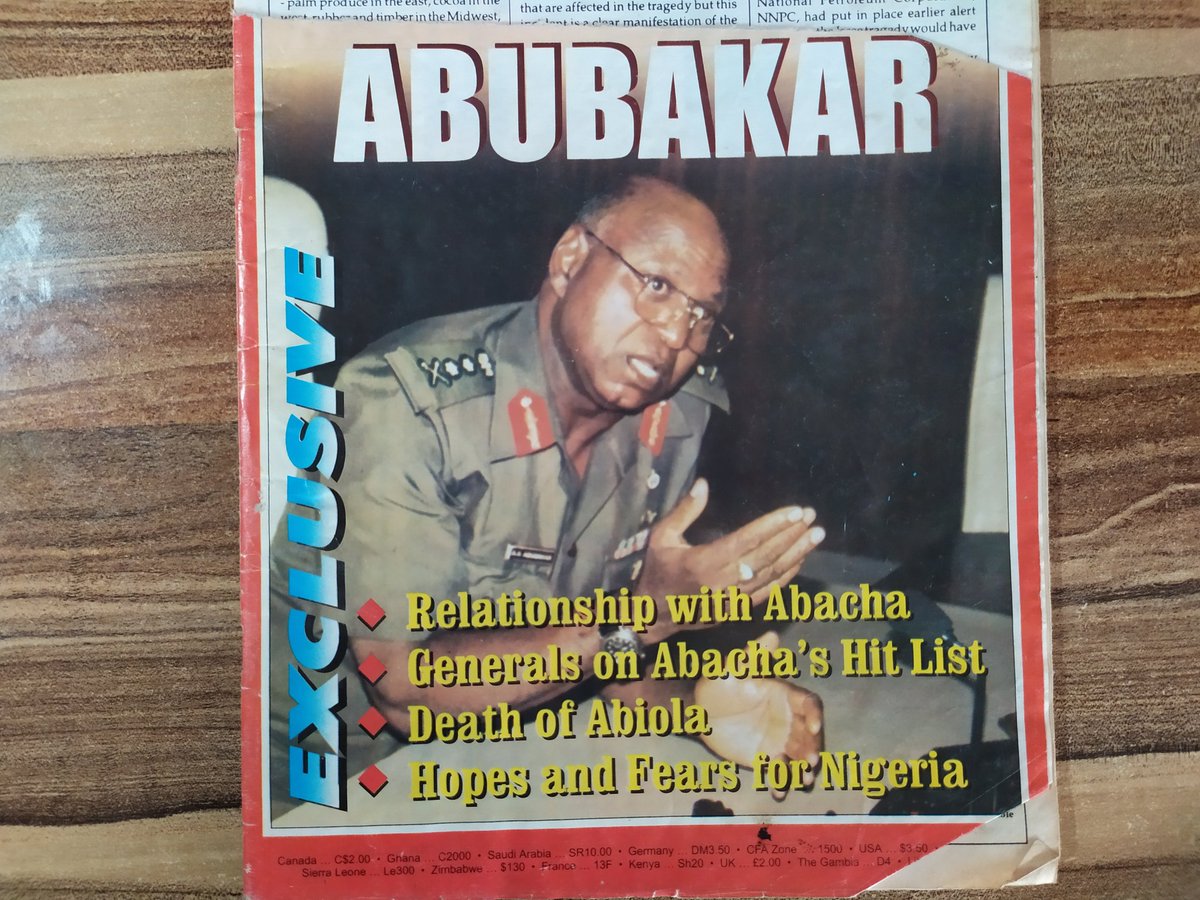 Newswatch and Citizen were the anchors for many in the military era. They were unbiased reports of truth found by dilligent investigative reporting. These are from 1992. The one with Gen. Abdulsalami on the cover is from 1998.