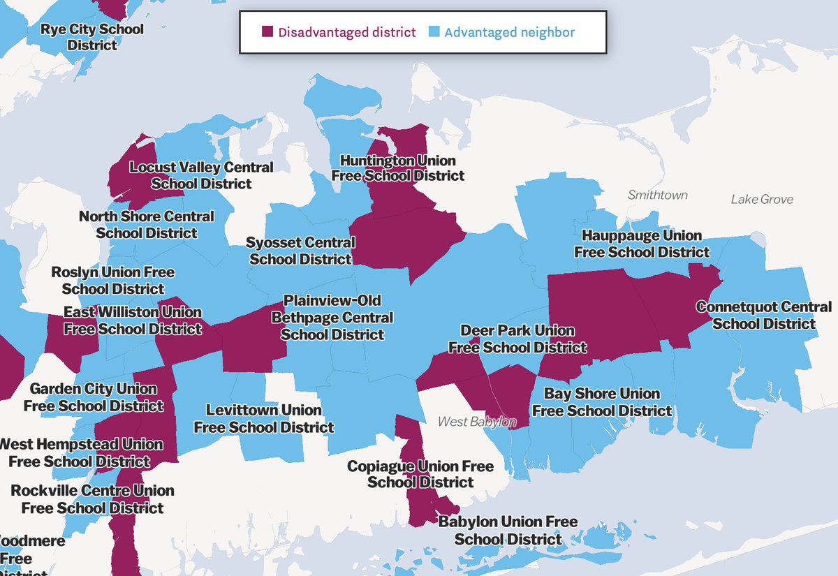 Here’s a great thing  @alv9n did for Vox a while back. How many books urging introspection do you need to read to see the problem with these patchworks of tiny school districts in northeastern suburbs? https://www.vox.com/policy-and-politics/2019/7/25/20703660/school-segregation-district-borders-map-data