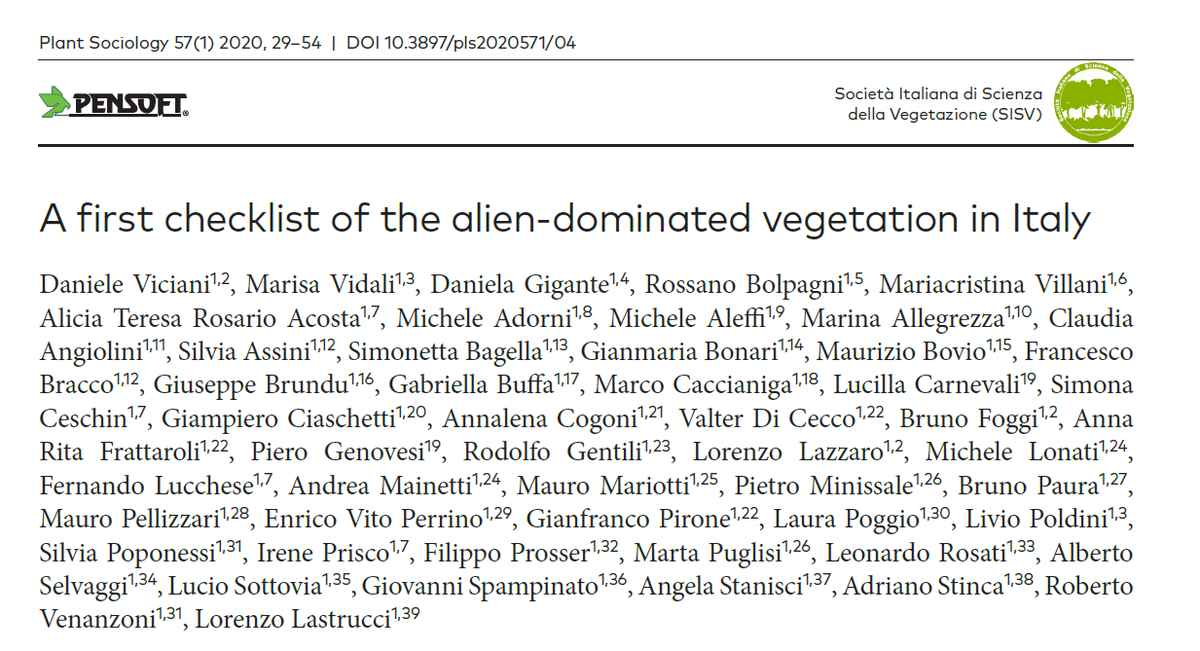 PlantSociology's tweet photo. The first ever checklist of the alien phytocoenoses described or reported in literature for the Italian territory has been compiled! Check it out at:

https://t.co/5K31VmCVLL

#alienspecies #SISV #invasivealienplants https://t.co/5kGqZCQgxi