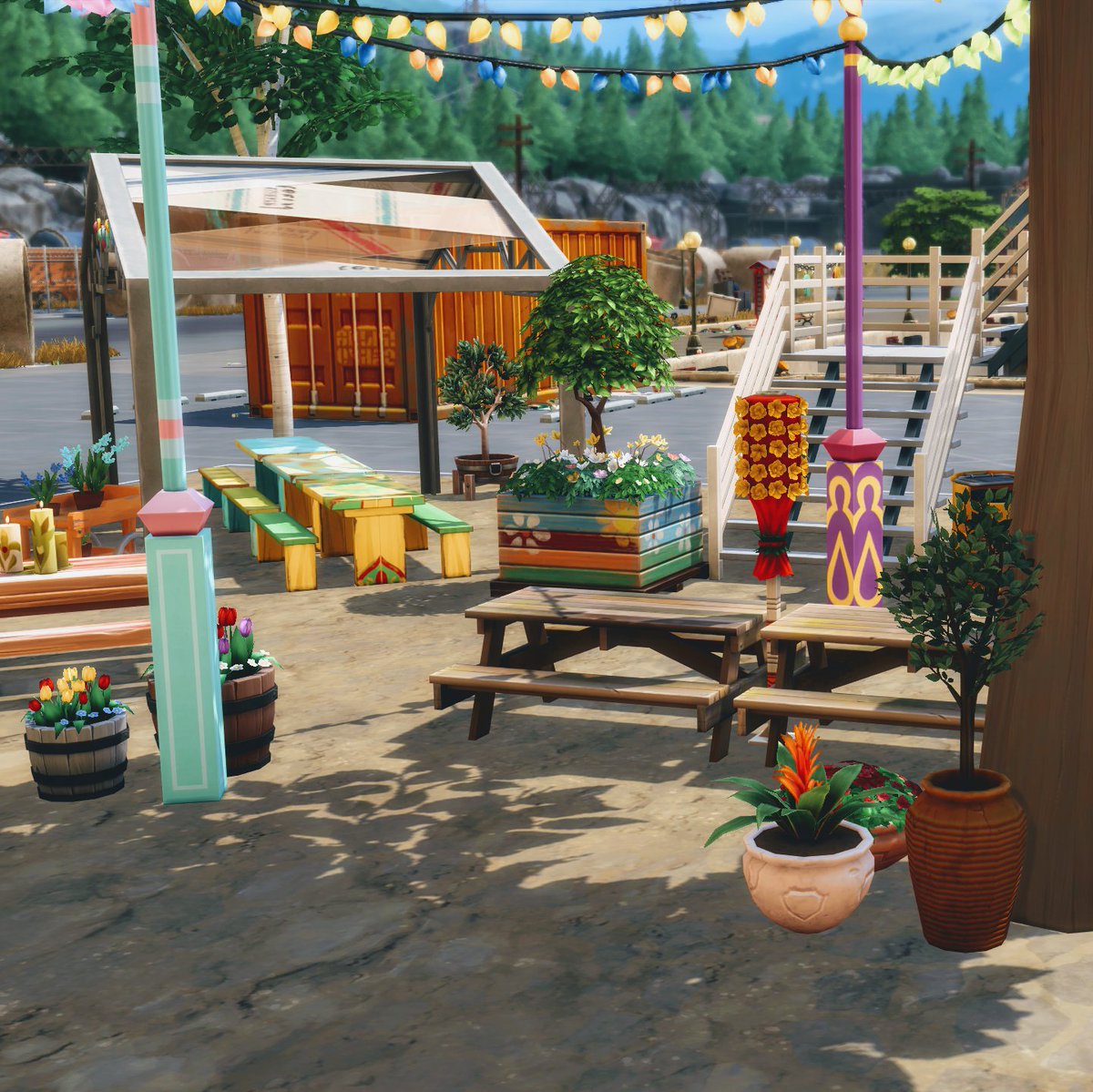 marsimsa's tweet photo. just finished my stacked container beer garden 🍻 inspired by @FrauGerold 💕 it's up on the Gallery if you want to grab it (Origin-ID: marSimsa)

@TheSims @SimsCreatorsCom #TheSims4 #TheSims #ShowUsYourBuilds https://t.co/tdQU9WX4R9