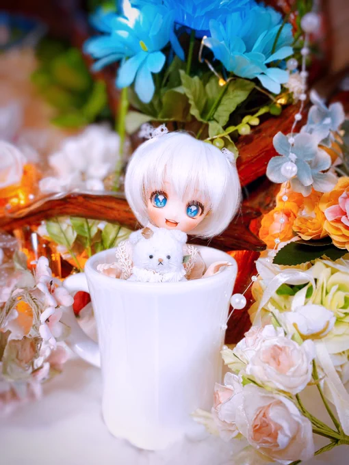 オビツM01の子、いつか絶対マグカップに入れるのが夢だったんですが叶いました(*'∀`*) 
