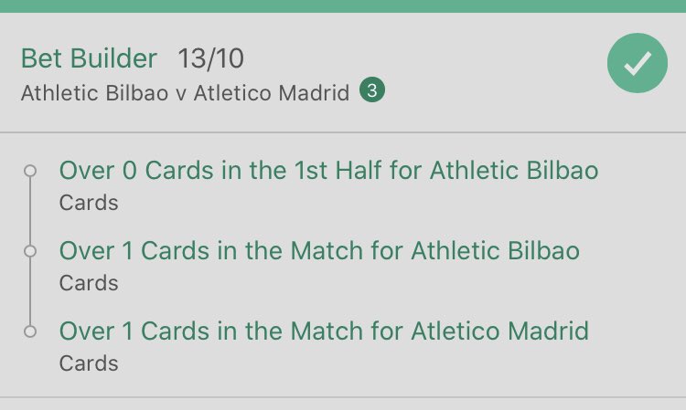 Valuebetfinder's tweet photo. Be quick game starts in 10 minutes 🚨 my bet builder for Atletico Game, good price at 13/10... https://t.co/eqvxQqOIjY
