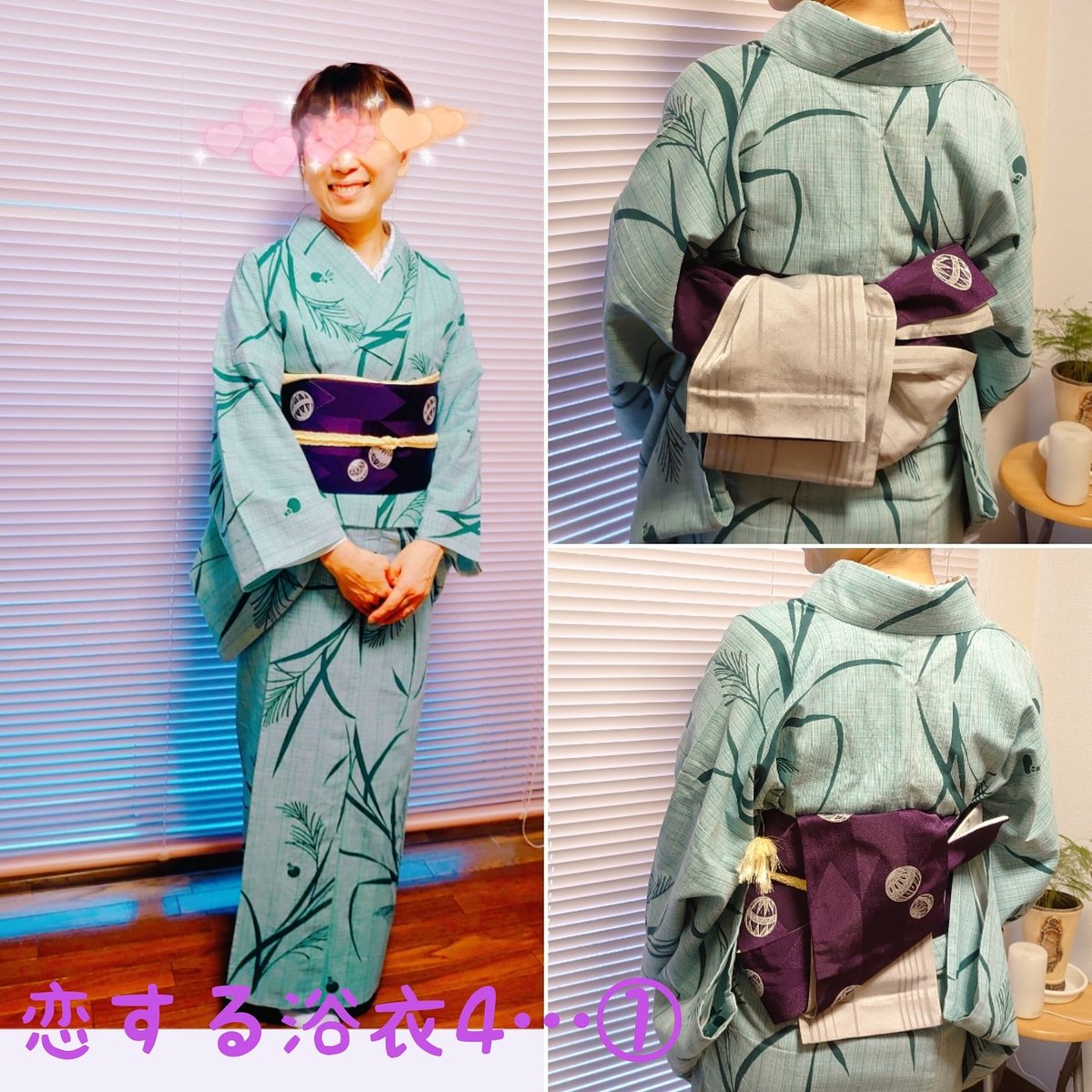 和wa輪yuki 恋する浴衣4シーズン 襦袢を着込んで着物風に 軽めの補整 襦袢 浴衣の着方を説明してから 基本の 蝶々結びからスタート くるみ角出し風結び 貝の口 吉弥結び をしっかり覚えて頂きました 和wa輪 着付け教室 枚方市 恋する