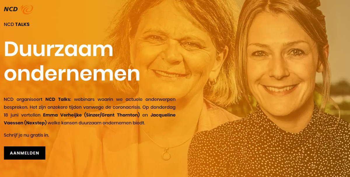 Sinzer_org's tweet image. Welke kansen biedt #duurzaam ondernemen? Sinzer's @Emma Verheijke vertelt je er 18 juni meer over bij de #NCDTalks Ben jij er bij? Aanmelden kan via onderstaande link.
hubs.ly/H0rnFxt0 hubs.ly/H0rnGSC0