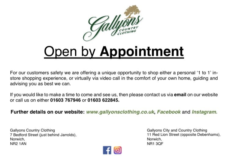 Gallyons's tweet photo. From Monday 15th June we are pleased to announce the following... https://t.co/TjHPyBiUPP