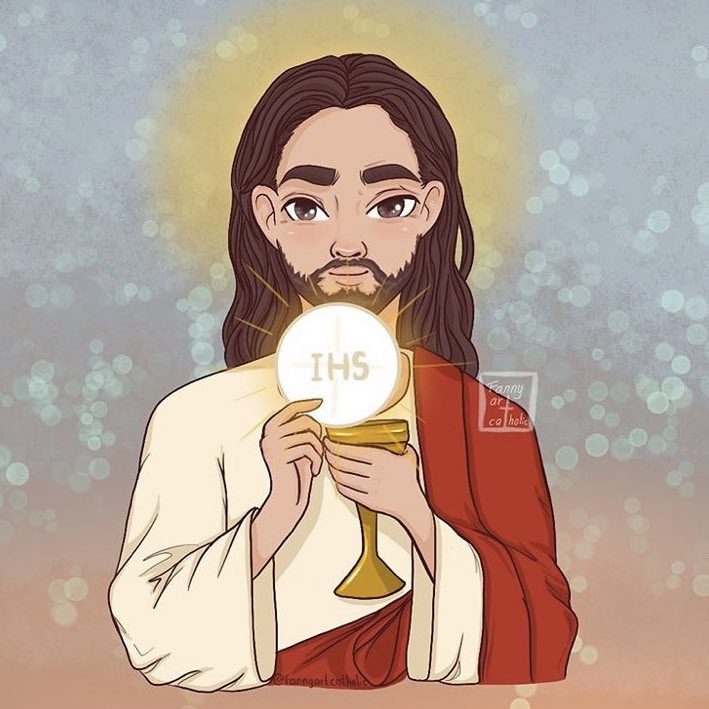 Junior_Foios's tweet photo. Hoy celebramos el #CorpusChristi. La festividad del Cuerpo y la Sangre de Cristo, de la presencia de Jesucristo en la Eucaristía. Este día, recordamos la institución de la Eucaristía que se llevó a cabo el Jueves Santo. https://t.co/P7LPRdiVg6