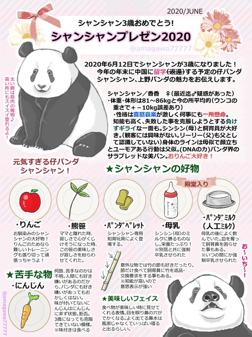シャンシャン3歳おめでとうのtwitterイラスト検索結果 シャンシャン3歳おめでとうのtwitterイラスト検索結果