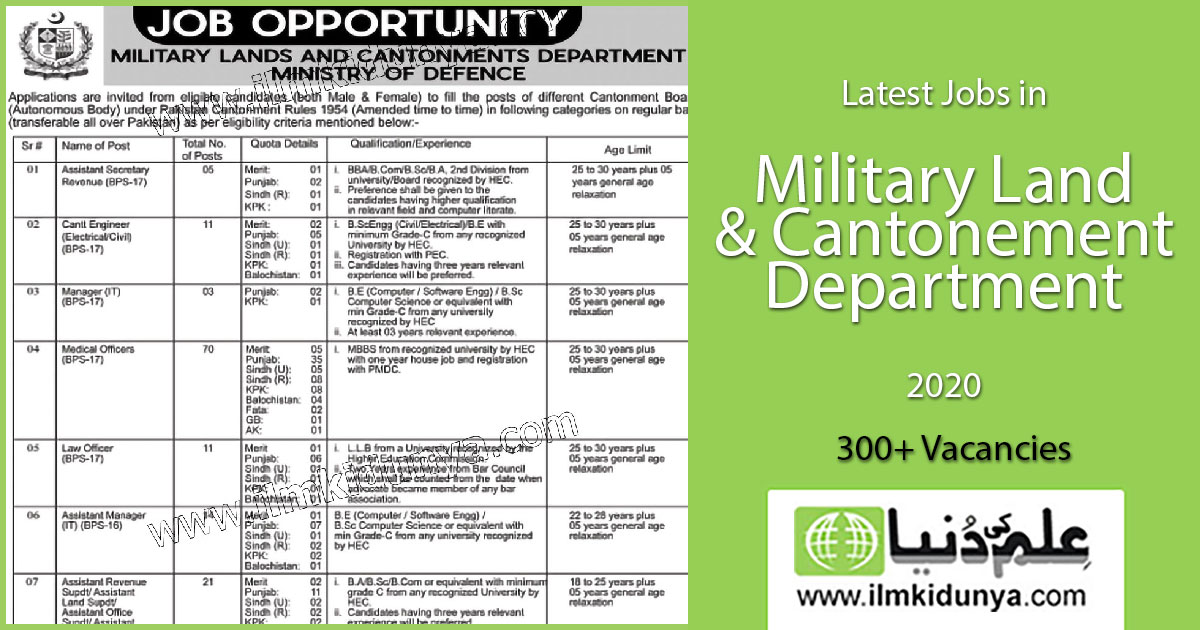 ilmkidunya's tweet photo. Latest Jobs in Military Lands and Cantonments Department 2020
#govt_jobs #pakistan_jobs #military_jobs #manager_jobs #it_jobs #computer_operator #data_entry_jobs #clerk_jobs
https://t.co/CfemZyETVC https://t.co/tosPauJt3P