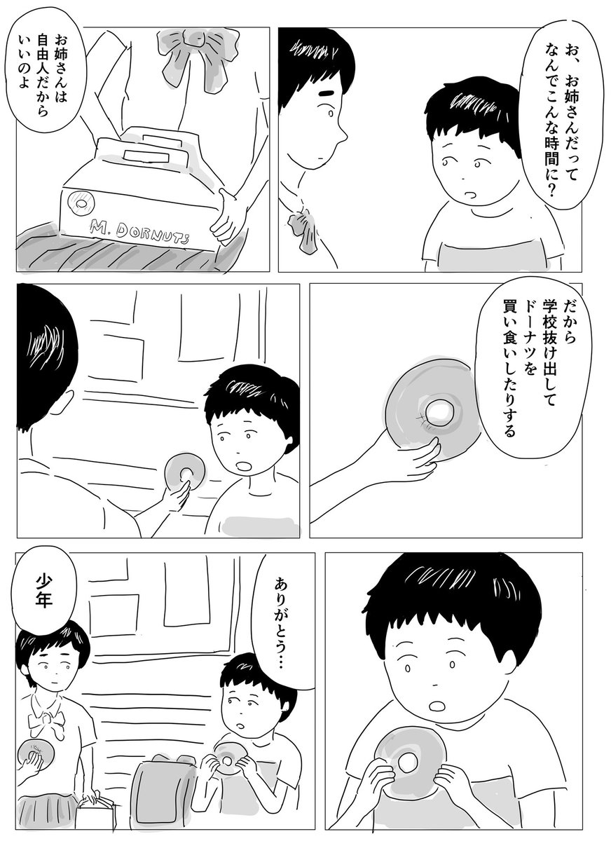 「ドーナツの穴」1/2

#コルクラボマンガ専科 #1Pマンガ 